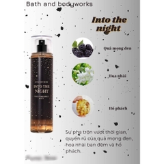 (Đen - #INTO THE NIGHT) Xịt thơm Body Bath & Body Works 236ml