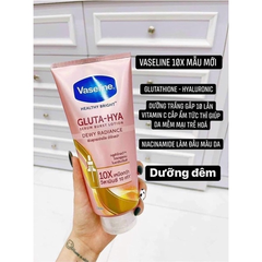 Dưỡng thể 10X Vaseline Gluta Hya Serum Burst Lotion Dewy Radiance hồng