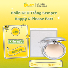 (Hộp Trắng Bạc) - Phấn GEO Trắng Sempre Happy & Please Pact - Tone 1