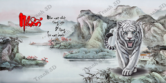 Tranh Con Hổ - Ngựa - Công-Tranh 3D  Dán Hồ Cá - Decal Dán Hồ- Cá Cảnh Thiên Phước