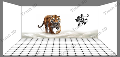 Tranh Con Hổ - Ngựa - Công-Tranh 3D  Dán Hồ Cá - Decal Dán Hồ- Cá Cảnh Thiên Phước