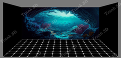 Nền Đen -Tranh 3D  Dán Hồ Cá - Decal Dán Hồ- Cá Cảnh Thiên Phước