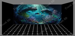Nền Đen -Tranh 3D  Dán Hồ Cá - Decal Dán Hồ- Cá Cảnh Thiên Phước
