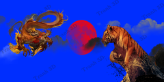 Tranh Con Hổ - Ngựa - Công-Tranh 3D  Dán Hồ Cá - Decal Dán Hồ- Cá Cảnh Thiên Phước