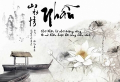 Tranh Chữ Thư Pháp-Tranh 3D  Dán Hồ Cá - Decal Dán Hồ- Cá Cảnh Thiên Phước