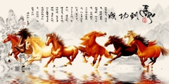 Tranh Con Hổ - Ngựa - Công-Tranh 3D  Dán Hồ Cá - Decal Dán Hồ- Cá Cảnh Thiên Phước