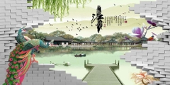 Tranh Con Hổ - Ngựa - Công-Tranh 3D  Dán Hồ Cá - Decal Dán Hồ- Cá Cảnh Thiên Phước