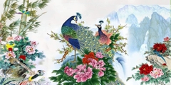 Tranh Con Hổ - Ngựa - Công-Tranh 3D  Dán Hồ Cá - Decal Dán Hồ- Cá Cảnh Thiên Phước