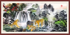 Tranh Con Hổ - Ngựa - Công-Tranh 3D  Dán Hồ Cá - Decal Dán Hồ- Cá Cảnh Thiên Phước