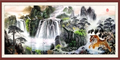 Tranh Con Hổ - Ngựa - Công-Tranh 3D  Dán Hồ Cá - Decal Dán Hồ- Cá Cảnh Thiên Phước