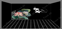 Nền Đen -Tranh 3D  Dán Hồ Cá - Decal Dán Hồ- Cá Cảnh Thiên Phước