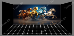 Tranh Con Hổ - Ngựa - Công-Tranh 3D  Dán Hồ Cá - Decal Dán Hồ- Cá Cảnh Thiên Phước
