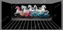 Tranh Con Hổ - Ngựa - Công-Tranh 3D  Dán Hồ Cá - Decal Dán Hồ- Cá Cảnh Thiên Phước