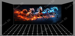 Tranh Con Hổ - Ngựa - Công-Tranh 3D  Dán Hồ Cá - Decal Dán Hồ- Cá Cảnh Thiên Phước