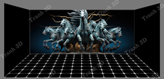 Tranh Con Hổ - Ngựa - Công-Tranh 3D  Dán Hồ Cá - Decal Dán Hồ- Cá Cảnh Thiên Phước