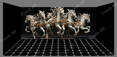 Tranh Con Hổ - Ngựa - Công-Tranh 3D  Dán Hồ Cá - Decal Dán Hồ- Cá Cảnh Thiên Phước