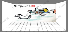 Tranh Con Hổ - Ngựa - Công-Tranh 3D  Dán Hồ Cá - Decal Dán Hồ- Cá Cảnh Thiên Phước