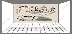 Tranh Con Hổ - Ngựa - Công-Tranh 3D  Dán Hồ Cá - Decal Dán Hồ- Cá Cảnh Thiên Phước