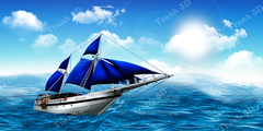 Tranh Thuyền Buồm-Tranh 3D  Dán Hồ Cá - Decal Dán Hồ- Cá Cảnh Thiên Phước