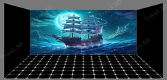 Tranh Thuyền Buồm-Tranh 3D  Dán Hồ Cá - Decal Dán Hồ- Cá Cảnh Thiên Phước