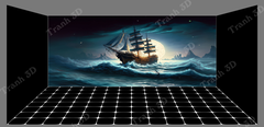 Tranh Thuyền Buồm-Tranh 3D  Dán Hồ Cá - Decal Dán Hồ- Cá Cảnh Thiên Phước