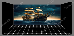 Tranh Thuyền Buồm-Tranh 3D  Dán Hồ Cá - Decal Dán Hồ- Cá Cảnh Thiên Phước
