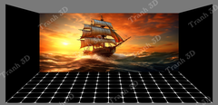 Tranh Thuyền Buồm-Tranh 3D  Dán Hồ Cá - Decal Dán Hồ- Cá Cảnh Thiên Phước