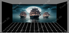 Tranh Thuyền Buồm-Tranh 3D  Dán Hồ Cá - Decal Dán Hồ- Cá Cảnh Thiên Phước