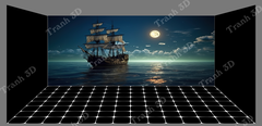 Tranh Thuyền Buồm-Tranh 3D  Dán Hồ Cá - Decal Dán Hồ- Cá Cảnh Thiên Phước