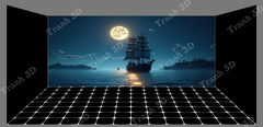 Tranh Thuyền Buồm-Tranh 3D  Dán Hồ Cá - Decal Dán Hồ- Cá Cảnh Thiên Phước
