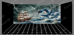 Tranh Thuyền Buồm-Tranh 3D  Dán Hồ Cá - Decal Dán Hồ- Cá Cảnh Thiên Phước