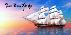 Tranh Thuyền Buồm-Tranh 3D  Dán Hồ Cá - Decal Dán Hồ- Cá Cảnh Thiên Phước