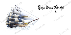 Tranh Thuyền Buồm-Tranh 3D  Dán Hồ Cá - Decal Dán Hồ- Cá Cảnh Thiên Phước