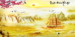 Tranh Thuyền Buồm-Tranh 3D  Dán Hồ Cá - Decal Dán Hồ- Cá Cảnh Thiên Phước