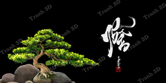 Tranh Chữ Thư Pháp-Tranh 3D  Dán Hồ Cá - Decal Dán Hồ- Cá Cảnh Thiên Phước
