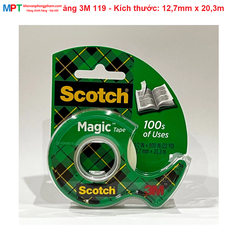 Băng dính kì diệu Scotch 3M 119 - Kích thước: 12,7mm x 20,3m - Nhập khẩu bởi 3M Việt Nam
