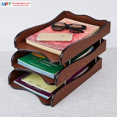 Khay tài liệu 3 tầng gỗ HX-5013