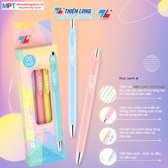 Hộp 5 Bút gel bi màu Pastel Thiên Long Pazto GEL B015 nét 0.5mm - Mực xanh