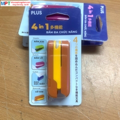 Bấm đa chức năng 4 in 1 Plus - Dập ghim, đục lỗ, dao rọc giấy, gỡ ghim