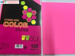 Bìa Màu Dạ Quang A4 100 Tờ ĐL160gsm - Cyber Red