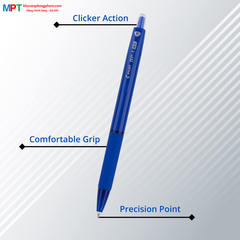 Bút bi PILOT BP-1RT ngòi 0.7mm - Mực xanh (Viết siêu trơn, dùng để đi thi) - Xuất xứ Nhật Bản
