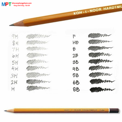 [TẶNG HỒ KHÔ] Hộp 12 Bút chì Tiệp KOH-I-NOOR 1500 thân vàng - 2B...8B và H...6H - Nhập khẩu bởi Cty Golden Pen