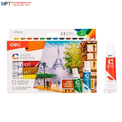 Màu nước Acrylic dạng tuýp 12 màu Deli C12-12