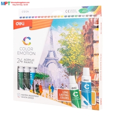 Màu nước Acrylic dạng tuýp 24 màu Deli C12-24