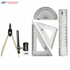 Bộ compa, thước kẻ Deli G30505 - 8 món