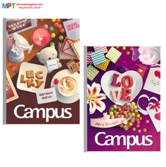 Lốc 10 Vở kẻ ngang Campus Gift 120 trang - Tặng 1 bút bi