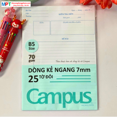 Giấy kiểm tra Campus không chấm TP-PRS70G-25 - Dòng kẻ ngang - 25 tờ đôi