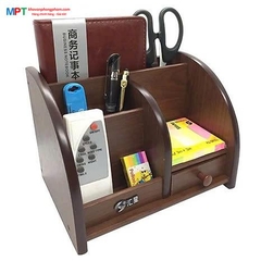 Cắm bút gỗ HX-1018 - Kích thước: 202 x 143 x 148mm