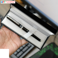 [CHÍNH HÃNG - Do GOLDEN PEN NK] Bút ký cao cấp Pentel K611A-C nét 0.7mm thân bút màu đen - Mực xanh (Thiết kế nắp đậy)