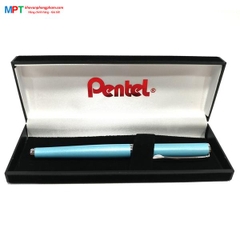 [CHÍNH HÃNG - Do GOLDEN PEN NK] Bút ký cao cấp Pentel K611S-C nét 0.7mm thân bút màu xanh da trời - Mực xanh (Thiết kế nắp đậy)